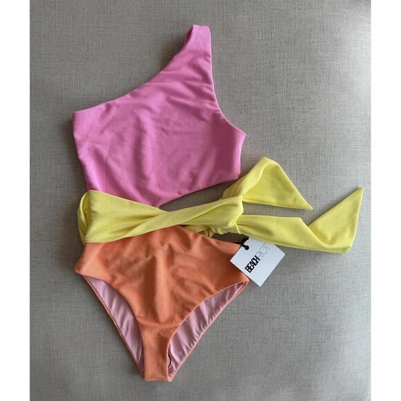New! Beach Riot Carlie Fruity Colorblock One Piece Swimsuit Size XS - Picture 3 of 8